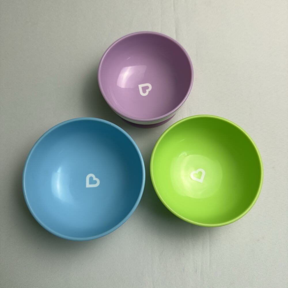 Munchkin Stay-Put Suction Bowls Set of 3 Baby Toddler Feeding BPA-Free
